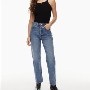 Aritzia Denim Forum Joni Loose Jeans in Mid-dark Wash
